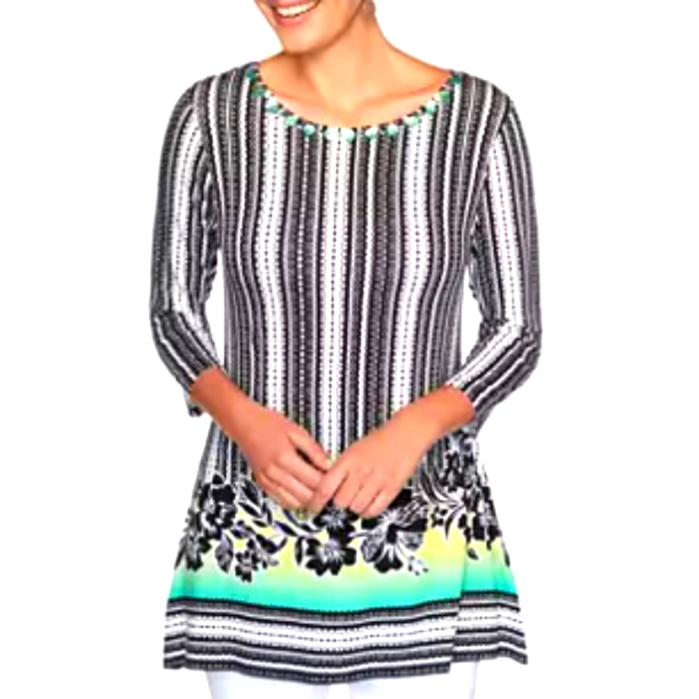 Ruby Rd 3/4 Sleeve Pullover Tunic Size Pm - image 1